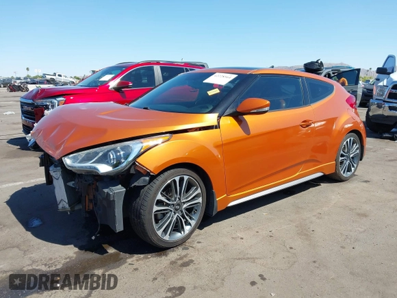 2016 Hyundai Veloster Turbo with VIN KMHTC6AE6GU258636, listed as a IAAI auction lot 42228564 with 92,058 mi miles and . Bid and sale history available at DreamBid. Image 2.