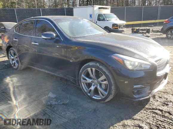 2019 Infiniti Q70 Luxe with VIN JN1BY1ARXKM585270, listed as a Copart auction lot 42320385 with 94,206 mi miles and Salvage Title. Bid and sale history available at DreamBid. Image 4.