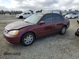 2003 Honda Civic EX with VIN 2HGES26763H545007, listed as a Copart auction lot 47525785 with 263,174 mi miles and Salvage Title. Bid and sale history available at carsss.com. Image 1.