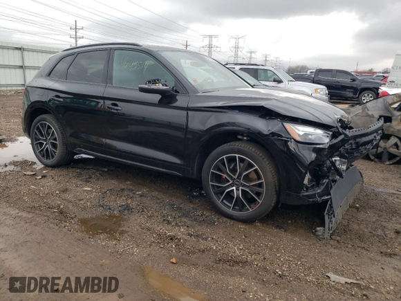 2023 Audi SQ5 Premium Plus with VIN WA1B4AFY4P2041630, listed as a Copart auction lot 46045514 with 6,604 mi miles and Salvage Title. Bid and sale history available at DreamBid. Image 4.