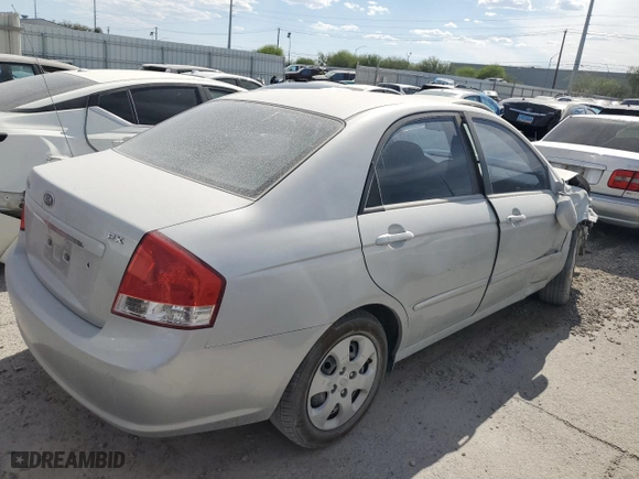 2007 Kia Spectra EX with VIN KNAFE121875442865, listed as a Copart auction lot 46743325 with 82,267 mi miles and Salvage Title. Bid and sale history available at carsss.com. Image 3.