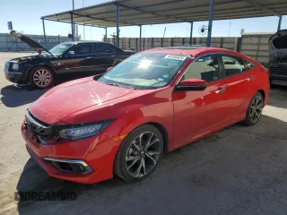 2020 Honda Civic Sedan Touring with VIN 2HGFC1F98LH683113, listed as a Copart auction lot 80106424 with 37,590 mi miles and Salvage Title. Bid and sale history available at carsss.com. Image 1.