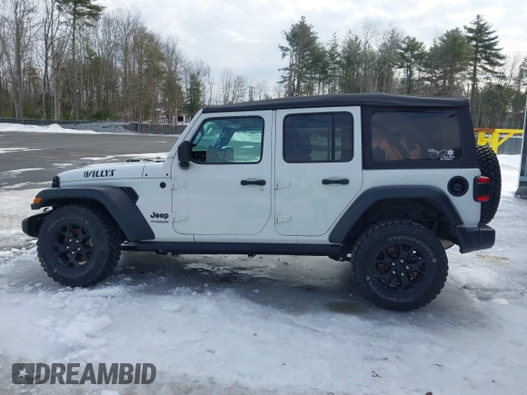 2022 Jeep Wrangler Unlimited Sport with VIN 1C4HJXDG2NW193577, listed as a IAAI auction lot 41634111 with 41,330 mi miles and . Bid and sale history available at DreamBid. Image 14.