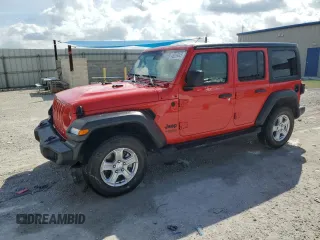 2021 Jeep Wrangler Unlimited Sport S with VIN 1C4HJXDG8MW859162, listed as a Copart auction lot 45029445 with 29,133 mi miles and Salvage Title. Bid and sale history available at carsss.com. Image 1.