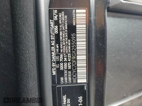 2016 Mercedes-Benz G-Class AMG G 63 with VIN WDCYC7DF9GX255095, listed as a Copart auction lot 46145585 with 78,847 mi miles and Salvage Title. Bid and sale history available at carsss.com. Image 12.