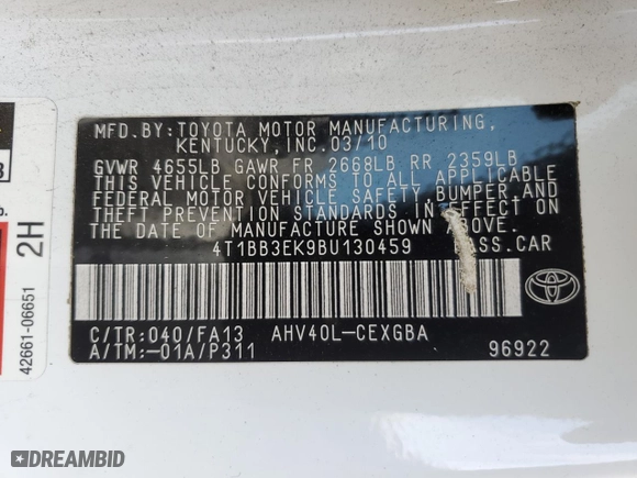 2011 Toyota Camry Hybrid with VIN 4T1BB3EK9BU130459, listed as a Copart auction lot 78786914 with 0 mi miles and Salvage Title. Bid and sale history available at carsss.com. Image 12.
