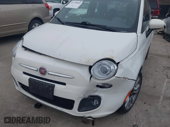 2015 FIAT 500 Sport with VIN 3C3CFFBR3FT509185, listed as a IAAI auction lot 41739081 with 23,555 mi miles. Bid and sale history available at carsss.com. Image 6.