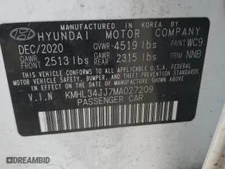2021 Hyundai Sonata Hybrid SEL with VIN KMHL34JJ7MA027209, listed as a Copart auction lot 45923555 with 78,033 mi miles and Salvage Title. Bid and sale history available at carsss.com. Image 12.