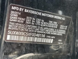 2015 BMW X3 xDrive28i z VIN 5UXWX9C5XF0D48156, wystawiony jako Copart lot #52899145 z przebiegiem 139 309 mil mil oraz Szkody całkowita. Historia ofert i sprzedaży dostępna na DreamBid. Obrazek 15.