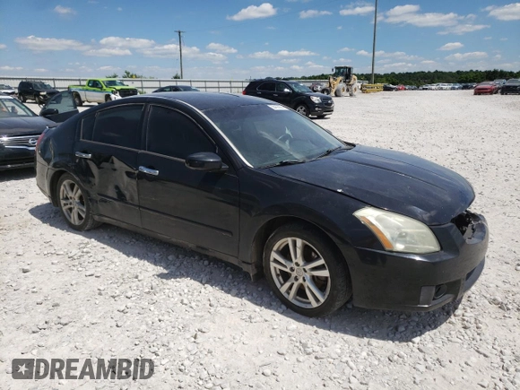 2008 Nissan Maxima 3.5 SE with VIN 1N4BA41E68C809414, listed as a Copart auction lot 58455924 with 0 mi miles and Salvage Title. Bid and sale history available at carsss.com. Image 4.