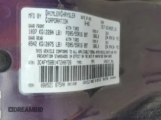 2004 Chrysler PT Cruiser Touring with VIN 3C4FY58B14T208726, listed as a Copart auction lot 54613275 with 157,250 mi miles and Salvage title. Bid and sale history available at DreamBid. Image 13.