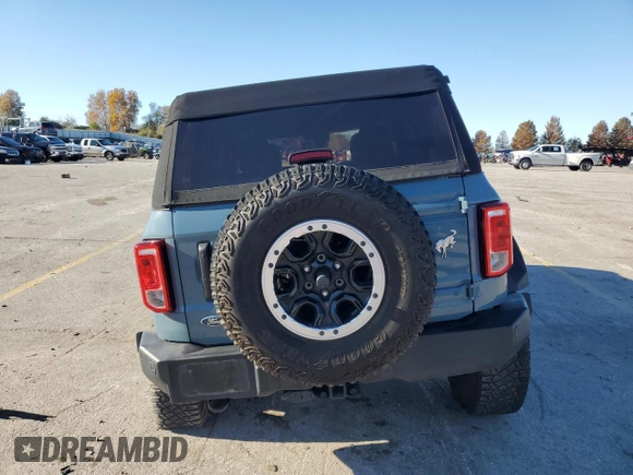 2022 Ford Bronco with VIN 1FMDE5DH5NLA97519, listed as a Copart auction lot 81093884 with 32,166 mi miles and Salvage Title. Bid and sale history available at DreamBid. Image 6.