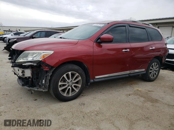 2014 Nissan Pathfinder SL with VIN 5N1AR2MM5EC607497, listed as a Copart auction lot 47572845 with 136,762 mi miles and Salvage title. Bid and sale history available at DreamBid. Image 1.