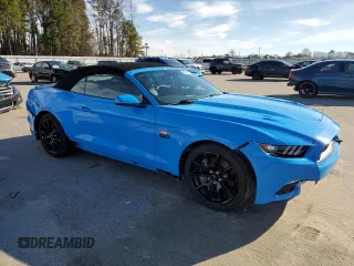 2017 Ford Mustang GT Premium with VIN 1FATP8FFXH5319509, listed as a Copart auction lot 45567855 with 43,612 mi miles and Salvage title. Bid and sale history available at DreamBid. Image 4.