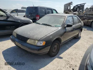 1997 Nissan Sentra XE z VIN 3N1AB41D3VL035555, wystawiony jako Copart lot #76200984 z przebiegiem 166 012 mil mil oraz Szkoda całkowita • Salvage title. Historia ofert i sprzedaży dostępna na DreamBid. Obrazek 1.