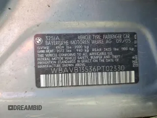 2006 BMW 3 Series 325i z VIN WBAVB13536PT02330, wystawiony jako Copart lot #49871145 z przebiegiem 142 336 mil mil oraz Szkoda całkowita • Salvage title. Historia ofert i sprzedaży dostępna na DreamBid. Obrazek 12.