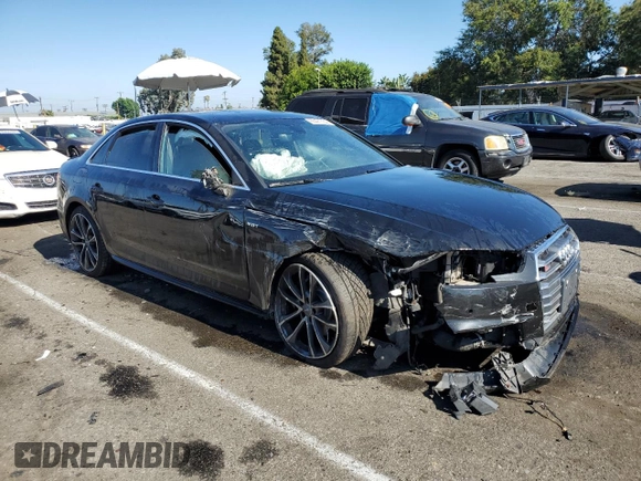 2018 Audi S4 Prestige with VIN WAUC4AF44JA001551, listed as a Copart auction lot 65421564 with 0 mi miles and Salvage Title. Bid and sale history available at carsss.com. Image 4.