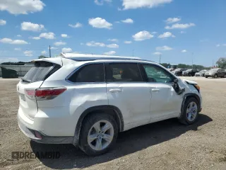 2016 Toyota Highlander Limited with VIN 5TDDKRFH2GS334499, listed as a Copart auction lot 56685955 with 100,605 mi miles and Salvage title. Bid and sale history available at DreamBid. Image 3.