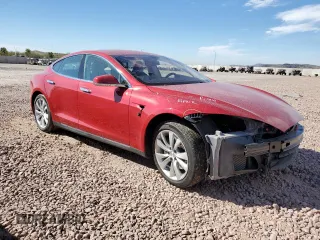 2013 Tesla Model S with VIN 5YJSA1CN8DFP27011, listed as a Copart auction lot 46340435 with Not Provided miles and Salvage Title. Bid and sale history available at DreamBid. Image 4.