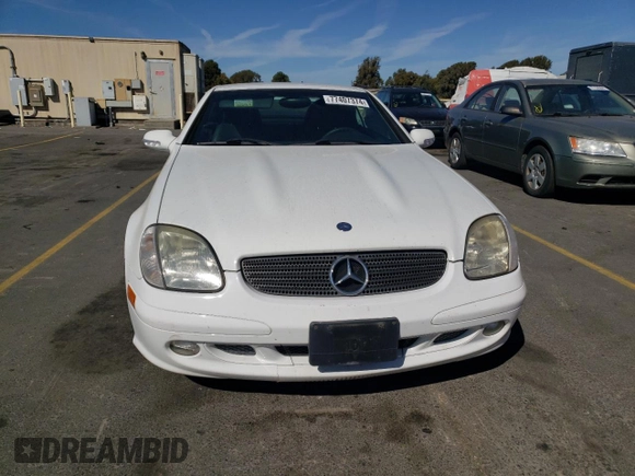 2001 Mercedes-Benz SLK 230/320 with VIN WDBKK65F41F235419, listed as a Copart auction lot 77407374 with 79,238 mi miles and Salvage Title. Bid and sale history available at DreamBid. Image 5.
