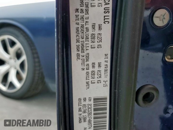 2015 Dodge Challenger SXT Plus z VIN 2C3CDZBG1FH809774, wystawiony jako Copart lot #57521245 z przebiegiem 134 614 mil mil oraz Szkoda całkowita • Salvage title. Historia ofert i sprzedaży dostępna na DreamBid. Obrazek 13.