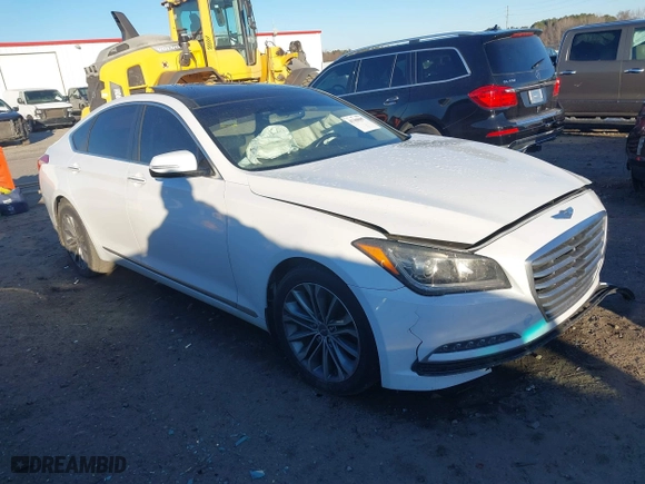 2016 Hyundai Genesis 3.8L with VIN KMHGN4JEXGU118461, listed as a IAAI auction lot 41368607 with 116,967 mi miles. Bid and sale history available at carsss.com. Image 1.