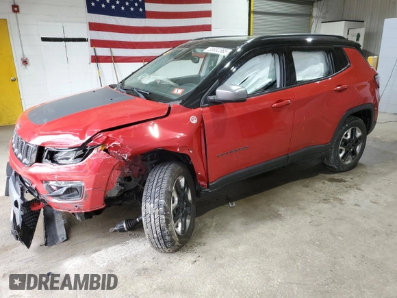 2018 Jeep Compass Trailhawk with VIN 3C4NJDDB6JT147885, listed as a Copart auction lot 55632365 with Not provided miles and Salvage title. Bid and sale history available at DreamBid. Image 1.