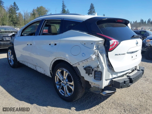 2017 Nissan Murano SL with VIN 5N1AZ2MH0HN122583, listed as a IAAI auction lot 42053788 with 56,281 mi miles. Bid and sale history available at carsss.com. Image 3.