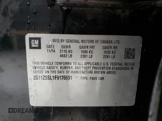 2015 Chevrolet Impala LS с VIN 2G11Z5SL1F9176691, выставлен на аукционе Copart как лот 58795455 с пробегом 125 170 миль миль и Списание • Salvage title. История ставок и продаж доступна на DreamBid. Изображение 12.