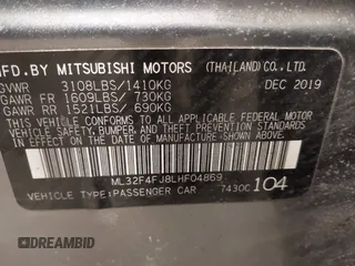 2020 Mitsubishi Mirage SE z VIN ML32F4FJ8LHF04869, wystawiony jako IAAI lot #41442161 z przebiegiem 44 344 mil mil oraz . Historia ofert i sprzedaży dostępna na DreamBid. Obrazek 9.