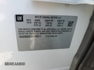 2017 Buick LaCrosse Premium with VIN 1G4ZS5SS0HU158111, listed as a Copart auction lot 47544835 with 58,088 mi miles and Salvage Title. Bid and sale history available at carsss.com. Image 12.