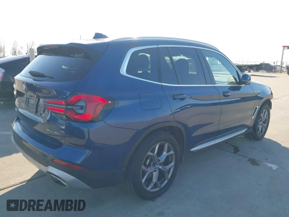 2023 BMW X3 sDrive30i with VIN 5UX43DP05P9P62525, listed as a IAAI auction lot 41377611 with 31,500 mi miles and . Bid and sale history available at DreamBid. Image 4.