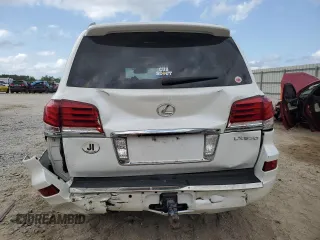 2015 Lexus LX 570 with VIN JTJHY7AX0F4172415, listed as a Copart auction lot 52651665 with 167,848 mi miles and Salvage Title. Bid and sale history available at DreamBid. Image 6.