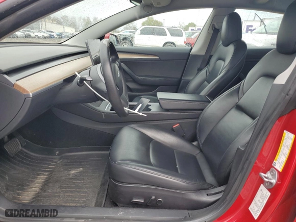 2021 Tesla Model 3 Long Range with VIN 5YJ3E1EB6MF003720, listed as a Copart auction lot 46795755 with 72,307 mi miles and Salvage Title. Bid and sale history available at carsss.com. Image 7.