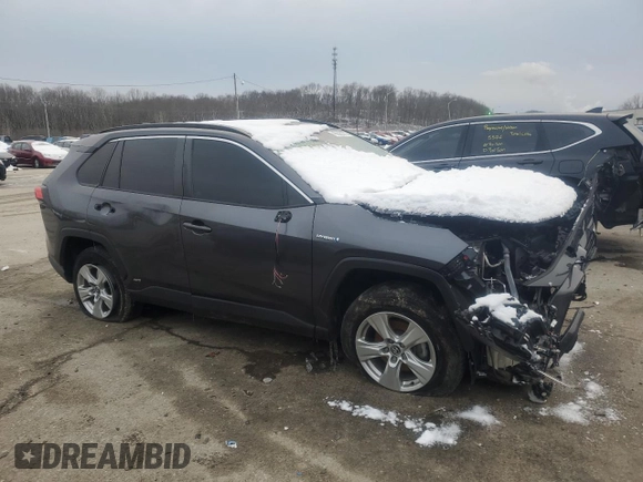2020 Toyota RAV4 Hybrid XLE with VIN 2T3RWRFV0LW076881, listed as a Copart auction lot 45596675 with 212,397 mi miles and Salvage title. Bid and sale history available at DreamBid. Image 4.