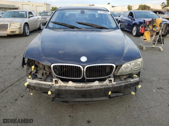 2006 BMW 7 Series 750i with VIN WBAHL83506DT05674, listed as a Copart auction lot 77176834 with 263,495 mi miles and Salvage Title. Bid and sale history available at carsss.com. Image 5.