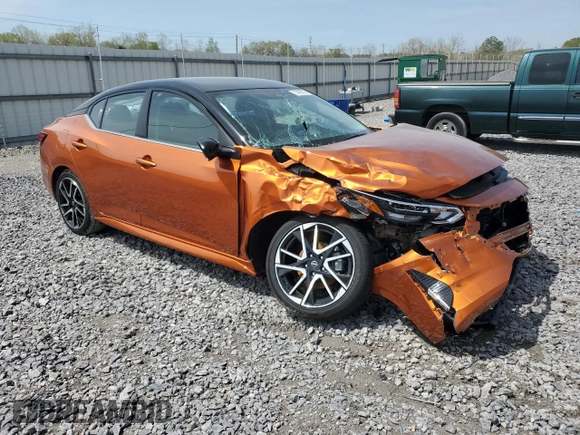 2025 Nissan Sentra SR with VIN 3N1AB8DV8SY228827, listed as a Copart auction lot 51458005 with 2,123 mi miles and Salvage Title. Bid and sale history available at DreamBid. Image 4.