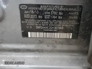 2013 Hyundai Elantra GLS with VIN 5NPDH4AE2DH367969, listed as a Copart auction lot 82088014 with 199,431 mi miles and Clean title. Bid and sale history available at DreamBid. Image 15.