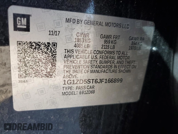 2018 Chevrolet Malibu LT with VIN 1G1ZD5ST6JF166899, listed as a Copart auction lot 49774135 with 148,326 mi miles and Salvage Title. Bid and sale history available at DreamBid. Image 12.