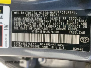 2018 Toyota Avalon XLE with VIN 4T1BK1EB9JU276380, listed as a Copart auction lot 52204965 with 110,860 mi miles and Salvage Title. Bid and sale history available at DreamBid. Image 12.