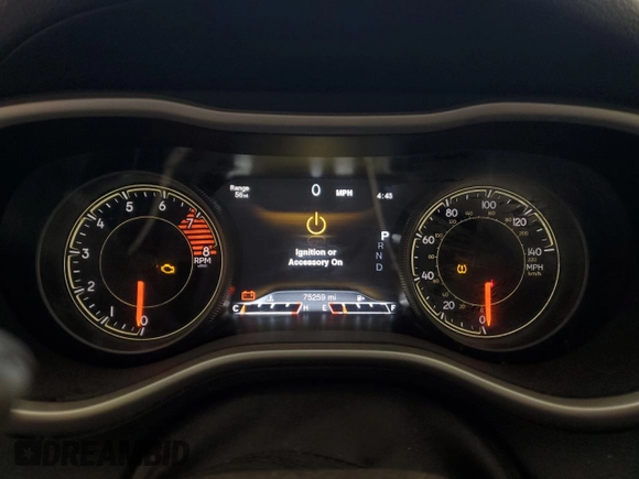 2018 Jeep Cherokee Trailhawk z VIN 1C4PJMBX7JD525385, wystawiony jako Copart lot #46084225 z przebiegiem 75 259 mil mil oraz Szkoda całkowita • Salvage title. Historia ofert i sprzedaży dostępna na DreamBid. Obrazek 9.