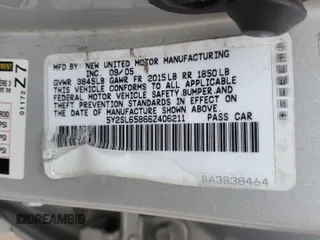 2006 Pontiac Vibe z VIN 5Y2SL65866Z406211, wystawiony jako Copart lot #85122544 z przebiegiem 151 982 mil mil oraz Nie do naprawy • Non repairable. Historia ofert i sprzedaży dostępna na DreamBid. Obrazek 12.