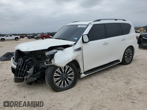 2023 Nissan Armada SL with VIN JN8AY2BB9P9837556, listed as a Copart auction lot 46731335 with 24,505 mi miles and Salvage Title. Bid and sale history available at carsss.com. Image 1.