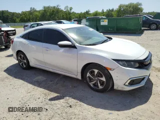 2020 Honda Civic LX with VIN 19XFC2F67LE011646, listed as a Copart auction lot 57428275 with 93,244 mi miles and Salvage title. Bid and sale history available at DreamBid. Image 4.