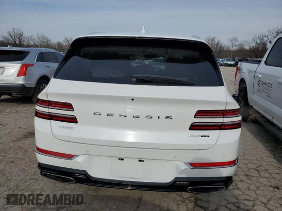 2021 Genesis GV80 with VIN KMUHCESC1MU075011, listed as a Copart auction lot 82869404 with 13,816 mi miles and Salvage title. Bid and sale history available at DreamBid. Image 6.