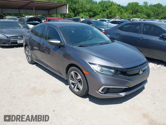 2019 Honda Civic Sedan LX with VIN 19XFC2F63KE025722, listed as a IAAI auction lot 42045594 with 57,290 mi miles. Bid and sale history available at carsss.com. Image 1.