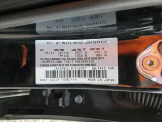 2021 Mazda 3 Preferred with VIN JM1BPBCL1M1342207, listed as a Copart auction lot 76626354 with 59,715 mi miles and Salvage Title. Bid and sale history available at DreamBid. Image 12.