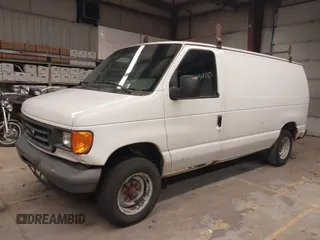 2007 Ford Econoline Cargo Commercial with VIN 1FTNE14W47DA86573, listed as a IAAI auction lot 41294485 with 197,325 mi miles and . Bid and sale history available at DreamBid. Image 2.
