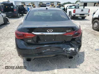 2021 Infiniti Q50 Luxe with VIN JN1EV7BR5MM752693, listed as a Copart auction lot 60027225 with 74,398 mi miles and Salvage title. Bid and sale history available at DreamBid. Image 6.