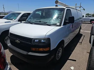 2018 Chevrolet Express Cargo with VIN 1GCWGBFG9J1180581, listed as a IAAI auction lot 42613465 with 109,468 mi miles and . Bid and sale history available at DreamBid. Image 14.